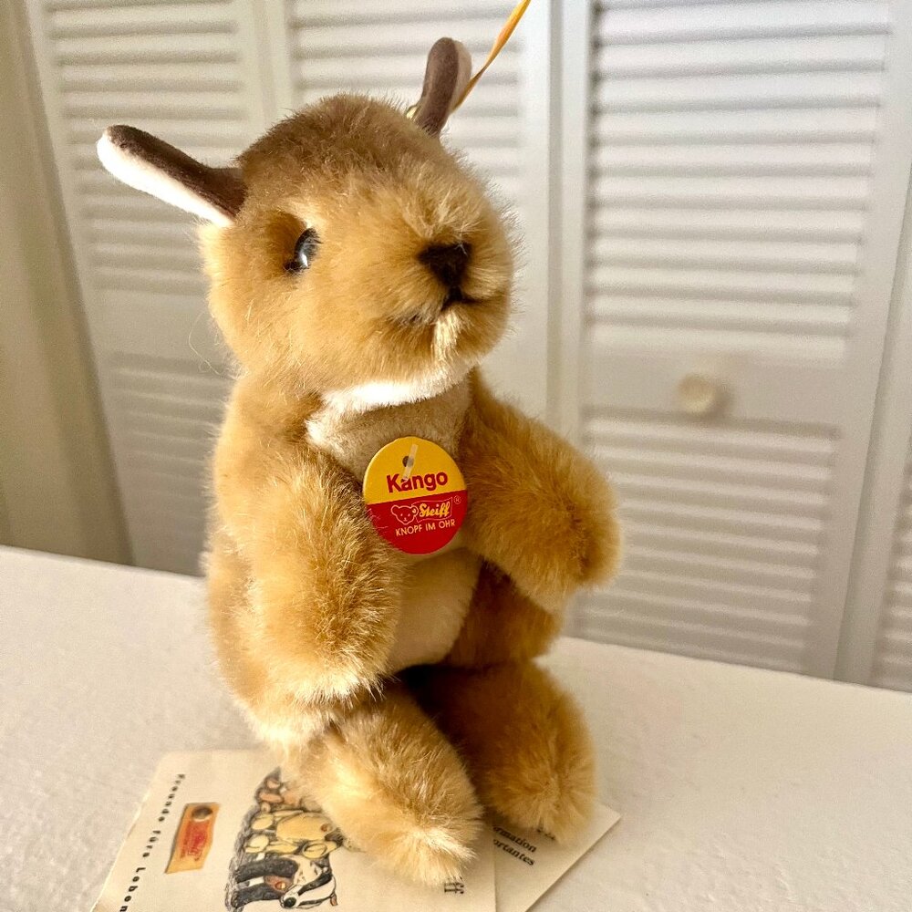 Steiff "Kango" Kangaroo – Complete with All Tags & Button in Ear – Excellent